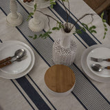Nappe Table Rectangulaire en Lin Coton Rayé
