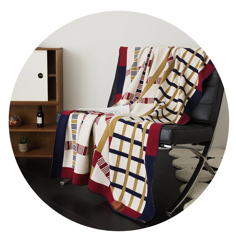 Douceur d'Intérieur Plaid Doux Graphique Moderne 180cm Chaud Canapé