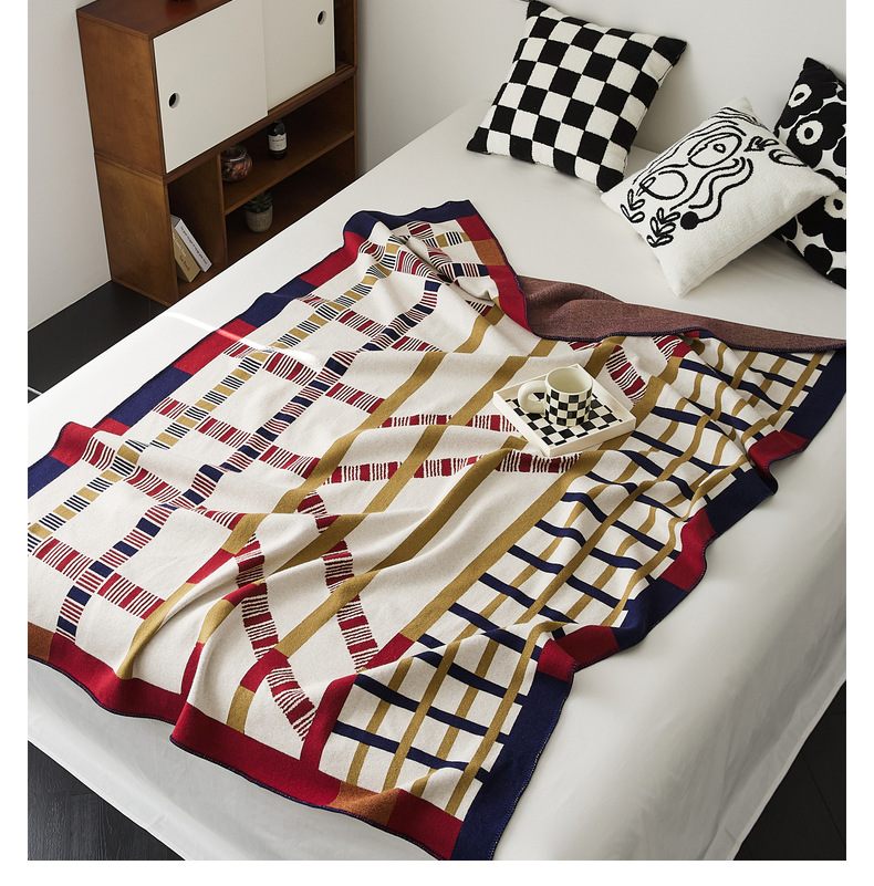 Douceur d'Intérieur Plaid Doux Graphique Moderne 180cm Chaud Canapé