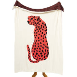 Couverture Polaire pour Canapé Lit Plaid Doux Léopard 3D 130x160 cm