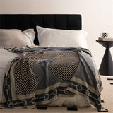 Plaid Couverture Doux Tissé Cheval Gris pour Canapé Chaise 130*160cm