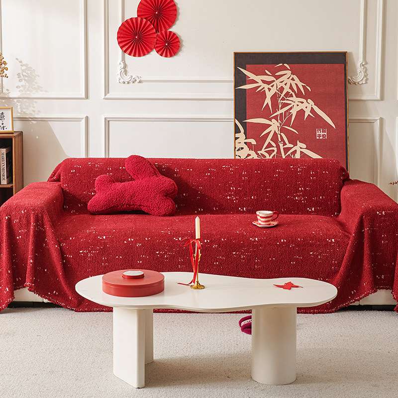 Noël Décor Housse de Canapé Protege Fauteuil Couvre Canapé Rouge