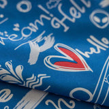 Rideau Géométrique Occultant Doodle Bleu Marine 140 X 240 cm