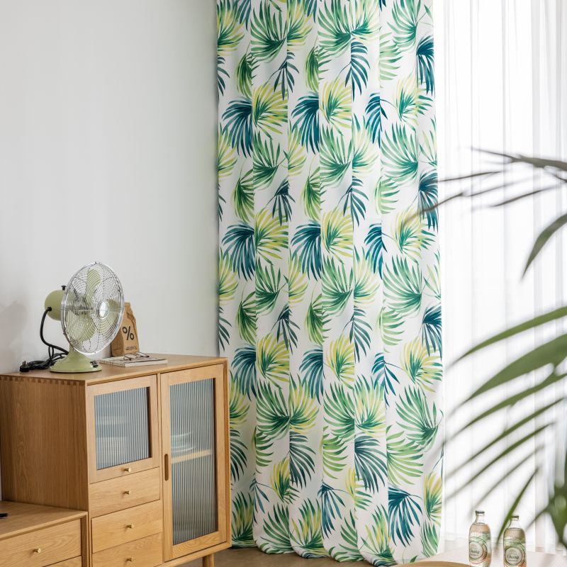 Rideau Cosy Tamisant Imprimé Feuillage Exotique Salon-maisonfans.com