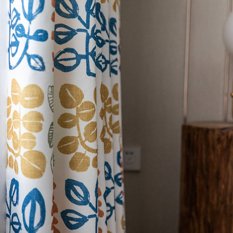 Rideau Tamisant Végétal Imprimé 140 X 240cm Salon Salle-Maisonfans.com