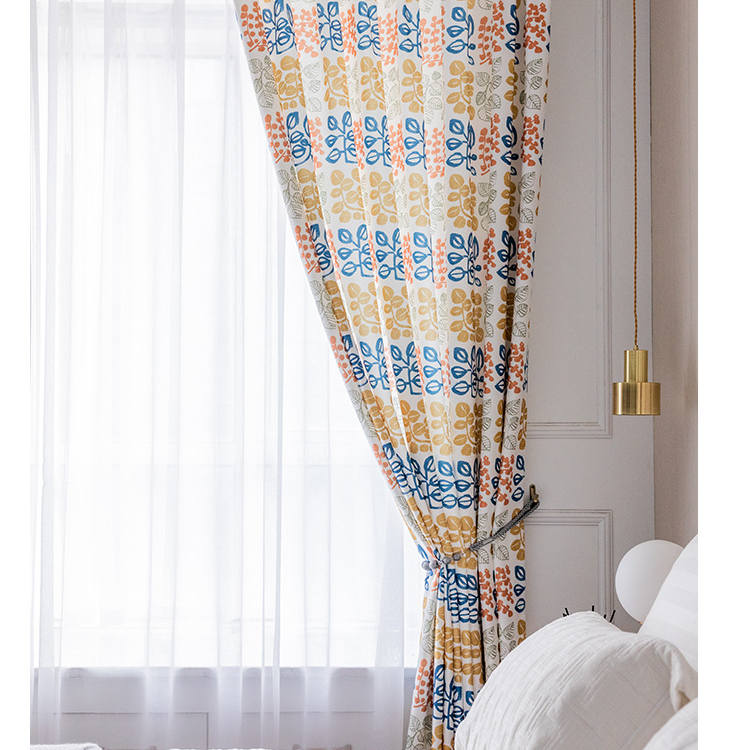 Rideau Tamisant Végétal Imprimé 140 X 240cm Salon Salle-Maisonfans.com