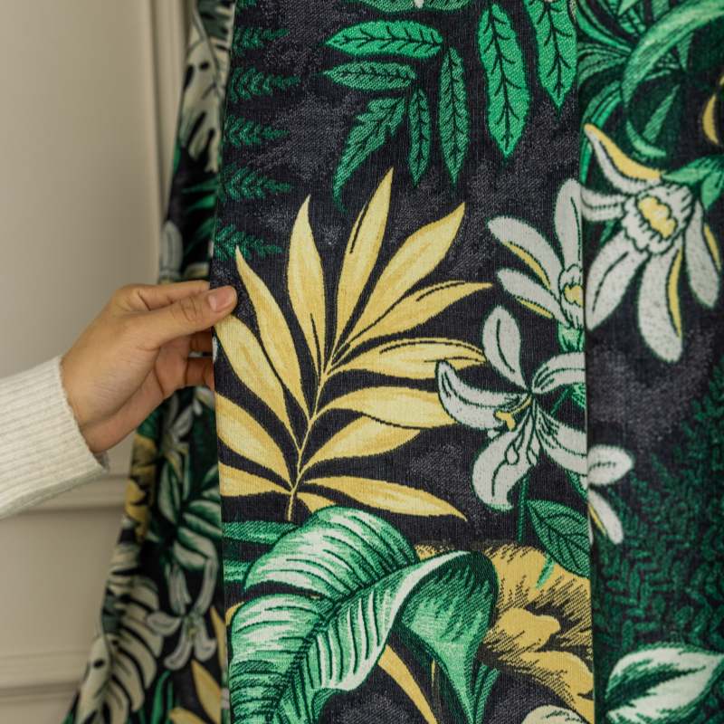 Rideau Végétal Occultant 140 x H240 cm Vert Feuille-maisonfans.com