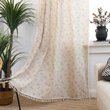 Rideaux Floraux Vintage Végétal Style Cottage de Campagne Passe Tringle