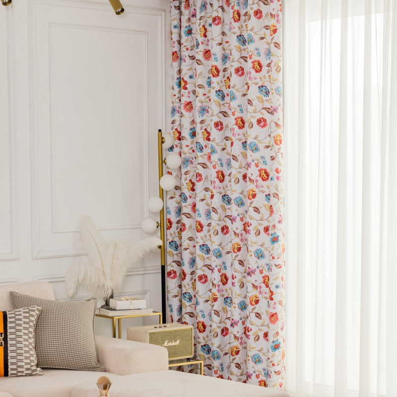 Rideau Liberty Motif Fleurs Imprimé 140 x H260 Jardin Chambre Floral