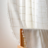 Rideau Tamisant à Carreaux Blanc 140 x H240 cm-Maisonfans.com