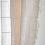 Rideau Tamisant à Carreaux Blanc Crème 140 x H240 cm-Maisonfans.com