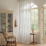 Rideau Tamisant Brodé Orange Bohémien Passe Tringle 140 x H260 cm