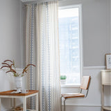 Rideau Tamisant Graphique Bleu Passe Tringle 140 X 240cm-maisonfans.com