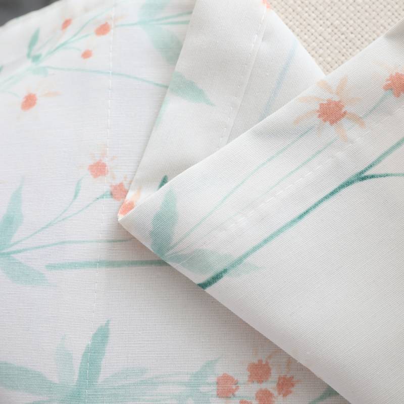 Rideau Tamisant Lavis Fleuri Blanc 140 x 260 cm Salon-Maisonfans.com