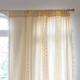 Rideau bohème tamisaant au crochet pois et pampilles tricotées vintage
