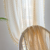 Rideau Tamisant Passe Tringle Motif Graphique Dentelle 140 x H260 cm