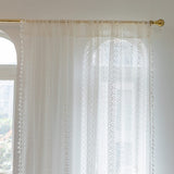 Rideau Tamisant Passe Tringle Motif Graphique Dentelle 140 x H260 cm