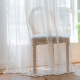 Rideau Tamisant Passe Tringle Motif Graphique Dentelle 140 x H260 cm