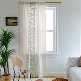 Rideau Style Rustique En Coton Lin Végétal 140 x H240 cm Herbe Vert