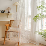 Voilage à Franges Galon Fronceur Rose 150 x H180 Blanc-Maisonfans.com