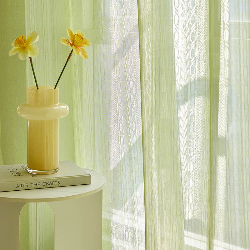 Voilage à œillets Blé Couleur Uni Vert Blanc Jaune Brun-Maisonfans.com