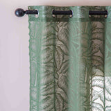 Voilage à œillets Feuille Tissage Vert (140 x H260 cm)-Maisonfans.com