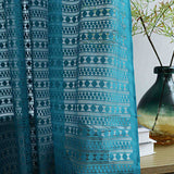 Voilage à Franges Galon Fronceur Pois 140 x H240 cm Bleu Cacard 