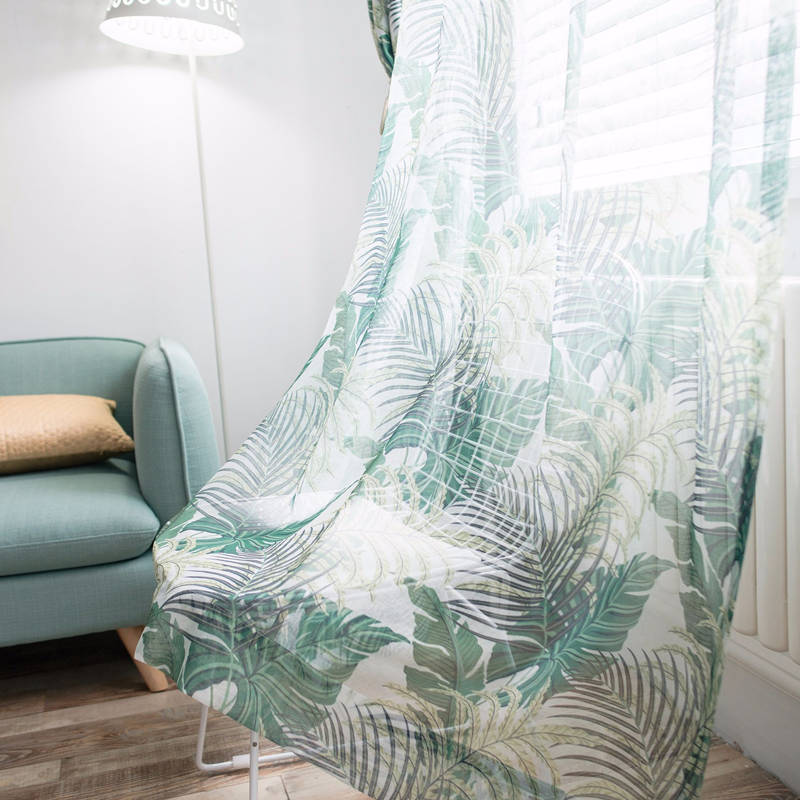 Voilage Jungle à œillets 140x260 cm Vegetal Vert Rouge