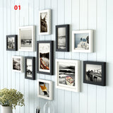 Lot de 11 cadres photos en bois modèle 01