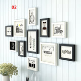 Lot de 11 cadres photos en bois modèle 02