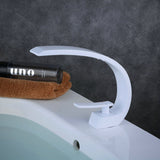 Mitigeur de lavabo en laiton blanc pour salle de bains