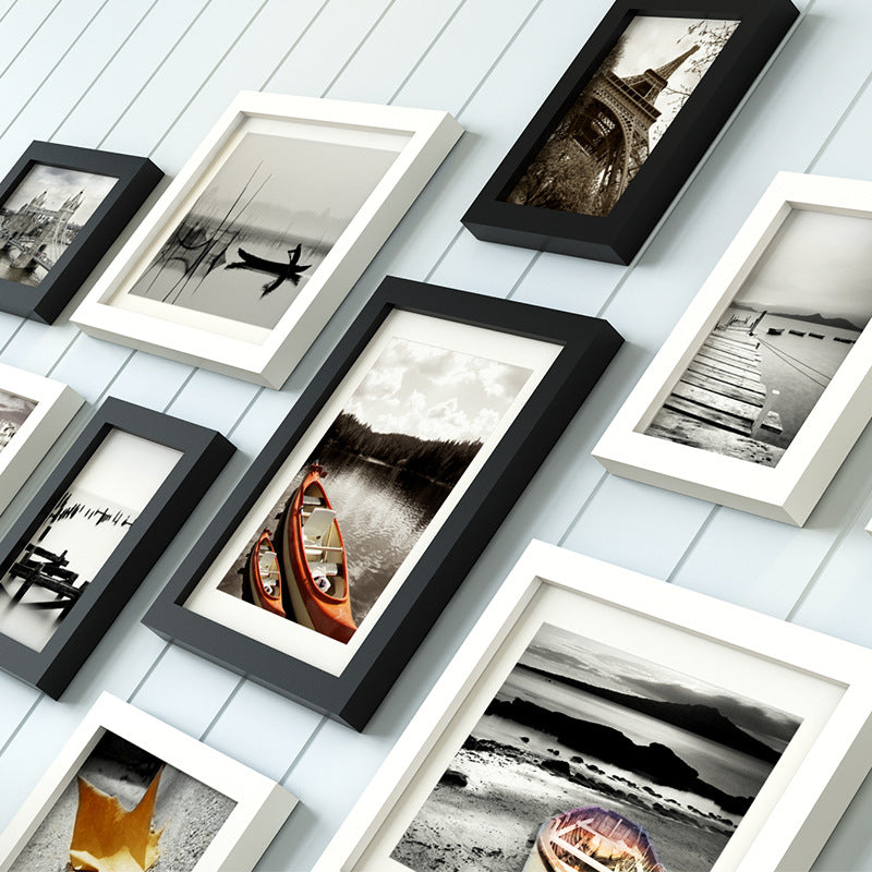 Lot de 11 cadres photos en bois détail