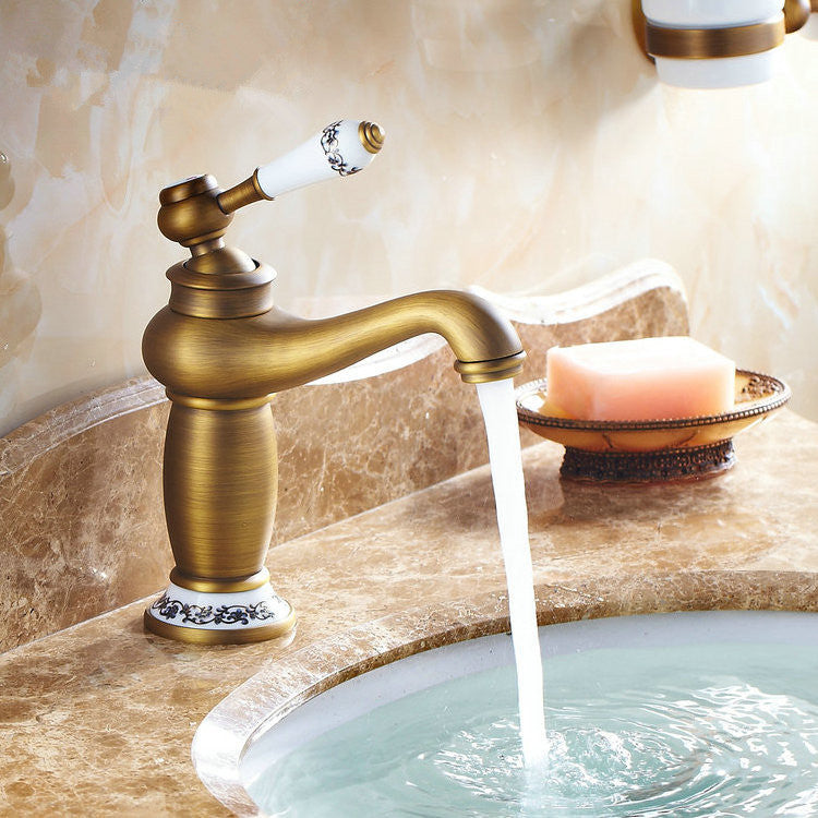 Mxzzand robinet de salle de bain en or brossé Robinet d'eau 2 poignées Mxzzand robinet de salle de bain en or brossé Robinet d'eau 2 poignées
