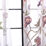 Voilage brodé fleur en coton (135 x H240 cm) 3 modèles