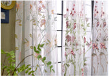 Voilage brodé fleur en coton (135 x H240 cm) 3 modèles