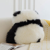 Coussin Panda Doux Fausse Laine 52x57