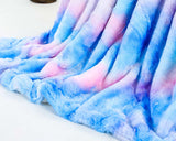 Couverture Doux Fausse Laine Tie-dye Couleur