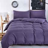 Housse de couette et deux taies d'oreiller confort violet (140cm, 240 cm)