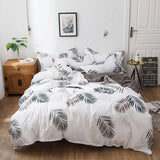 Housse de Couette et Deux Taies Goyave Taupe 240cm Blanc