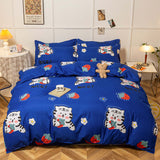 Housse de Couette et Deux Taies Tigre 200cm Bleu