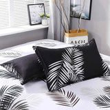 Housse de Couette et Deux Taies Tropical Feuille de Palmier Noir 240cm