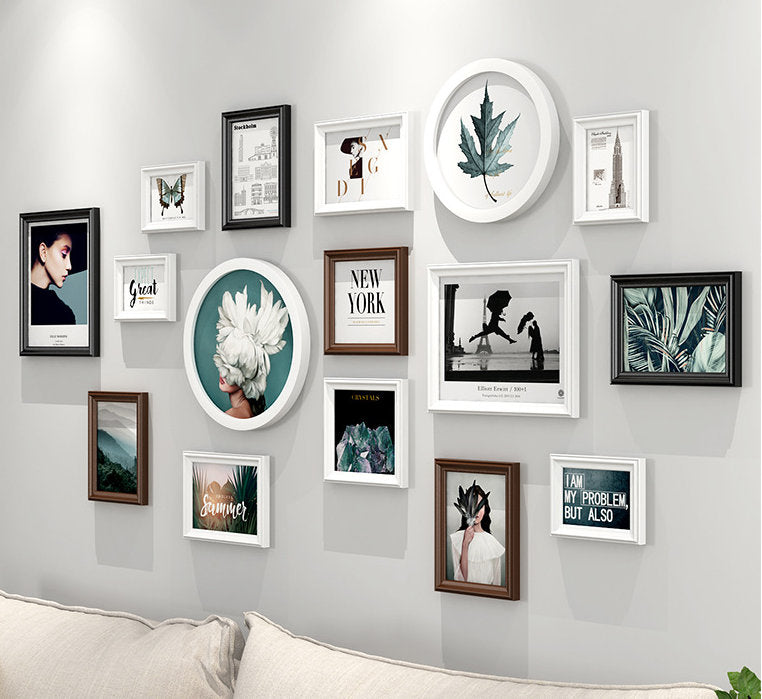 Lot de 16 Cadres Photos en Bois 3 modèles moderne décoratif