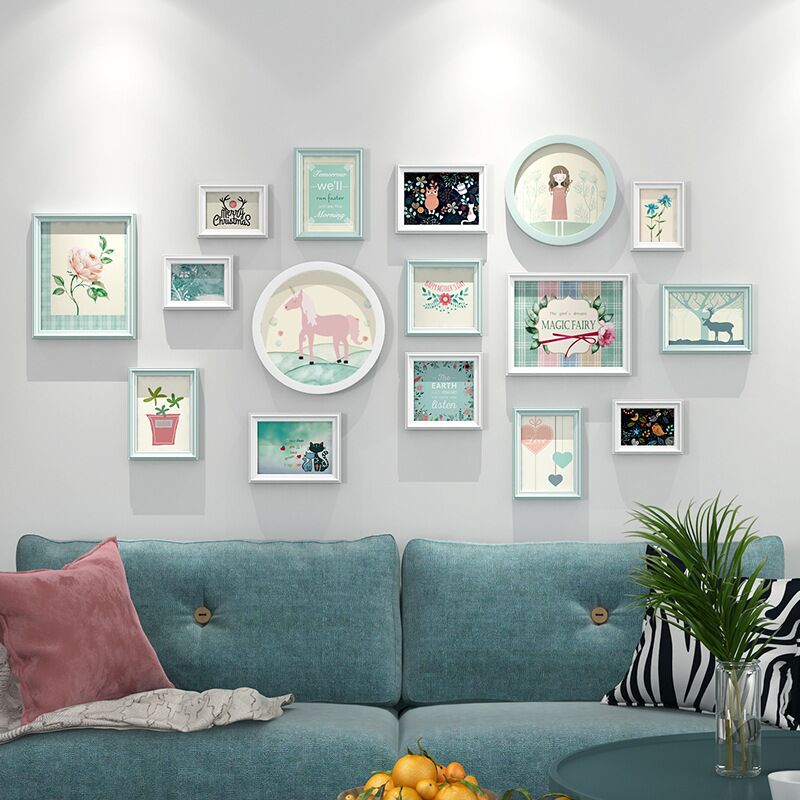 Lot de 16 Cadres Photos Bois Alice au pays des meilleurs pour Fille Enfant