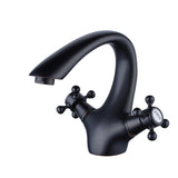 Mitigeur de lavabo à deux poignées noir mat en laiton pas cher