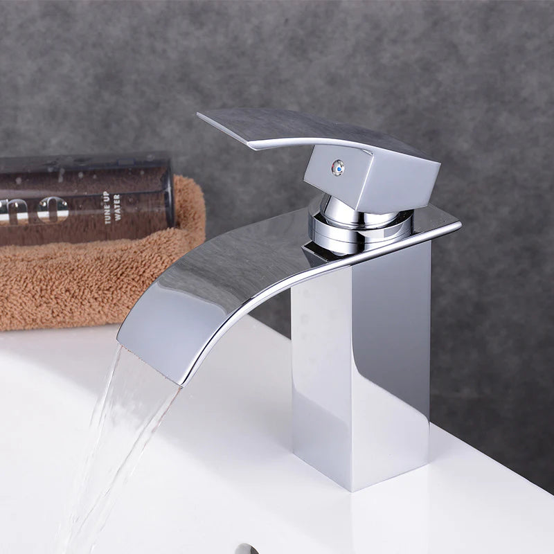 Mitigeur de Lavabo Chromé brillant en Laiton Robinet Salle de bainsMitigeur de Lavabo Chromé brillant en Laiton Robinet Salle de bains