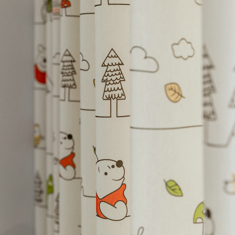 Rideau Tamisant Animaux Ours Renard Blanc chambre d'enfant