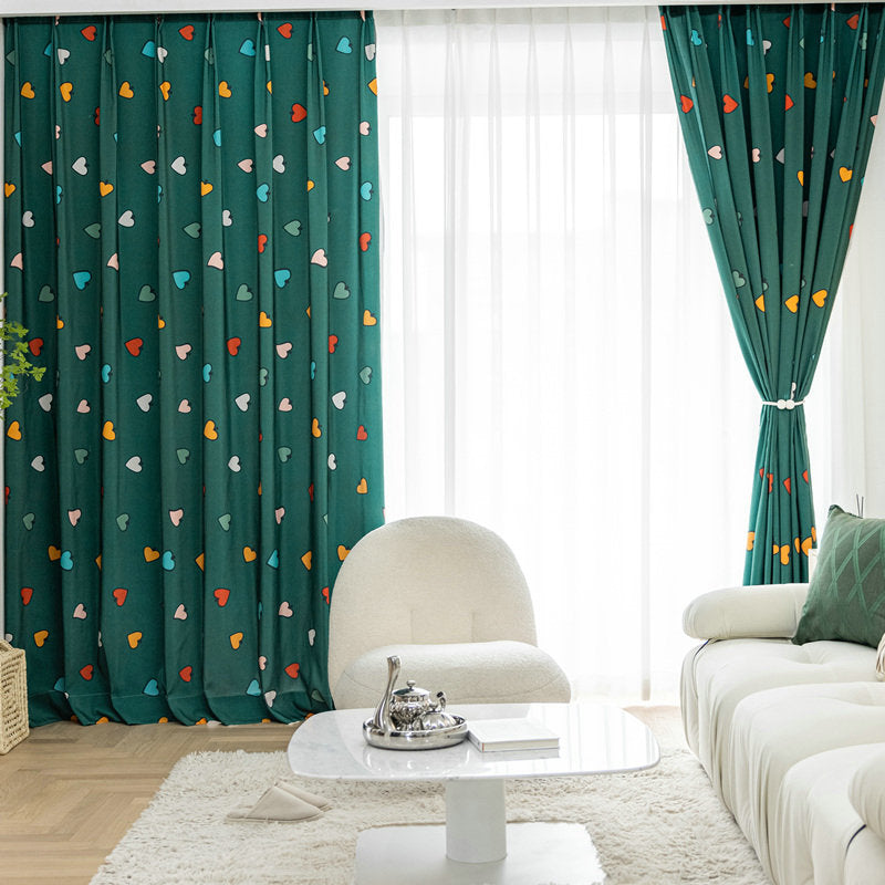 Rideau Occultant 140x260cm Enfant Vert émeraude