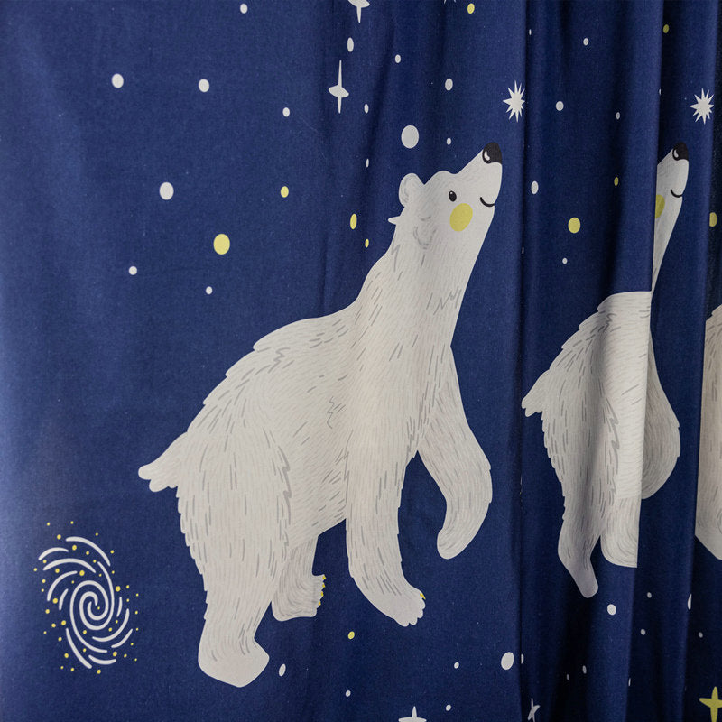Rideau Ocuulant Enfant 140 x H240cm Ours Polaire Bleu