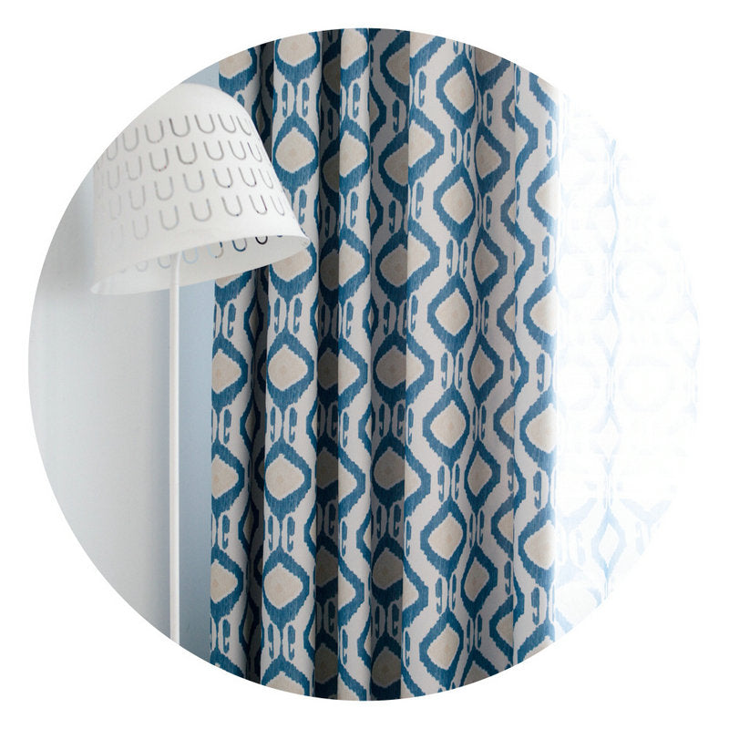 Rideau à œillets Occultant Losange (140 x H240 cm) Bleu Salon