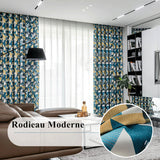 Rideau Scandinave à œillets Occultant 140 x H260 cm Bleu Canard